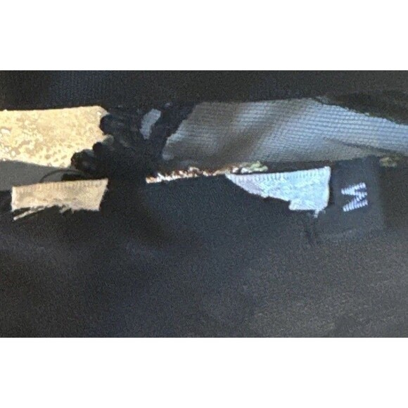 Persun Size M Black Mesh Long Sleeve Blouse Floral Embroidery Cotton Blend Lined - Picture 7 of 13